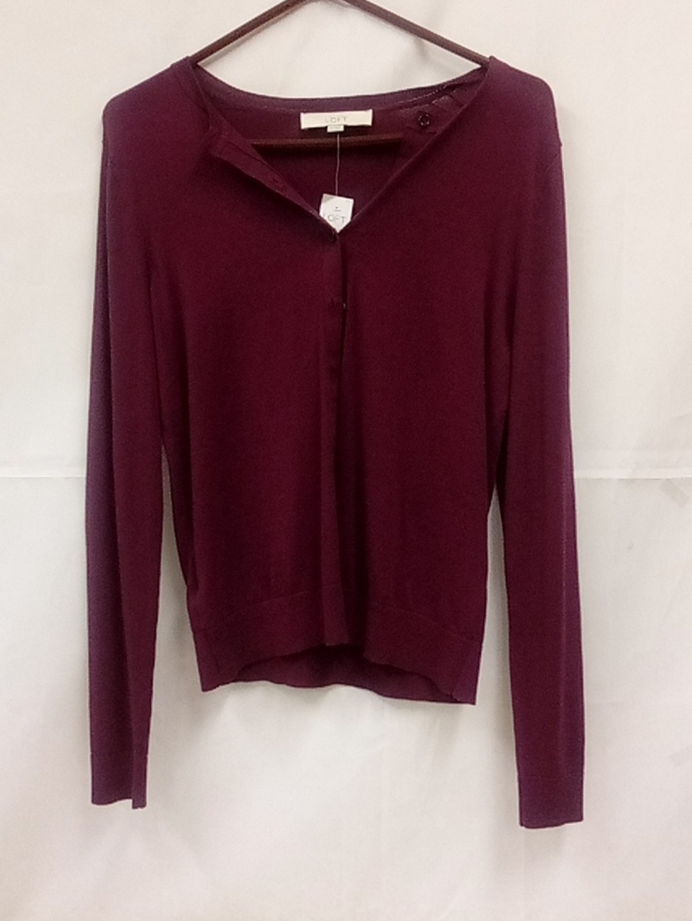 Croft & Barrow Plum Button-Front Lightweight Cardigan 4l75y